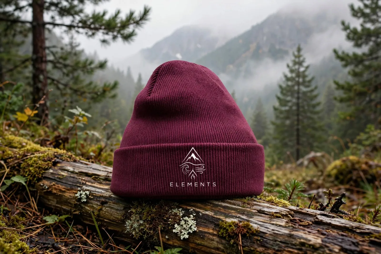Burgundy Elements beanie hat