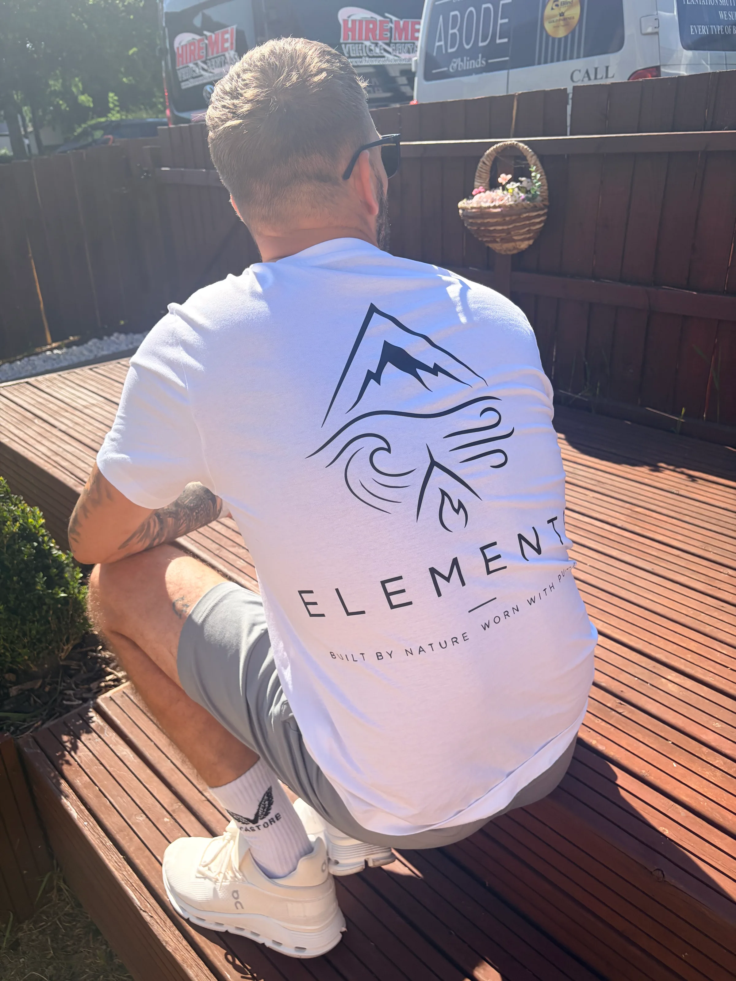 CEO wearing a white Element t-shirt